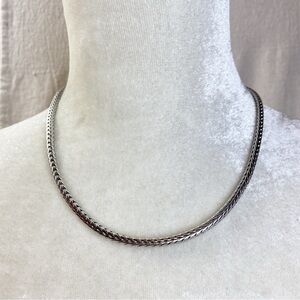 Neiman Marcus Chain magnet closure designer inspired 18 inch rhodium plated